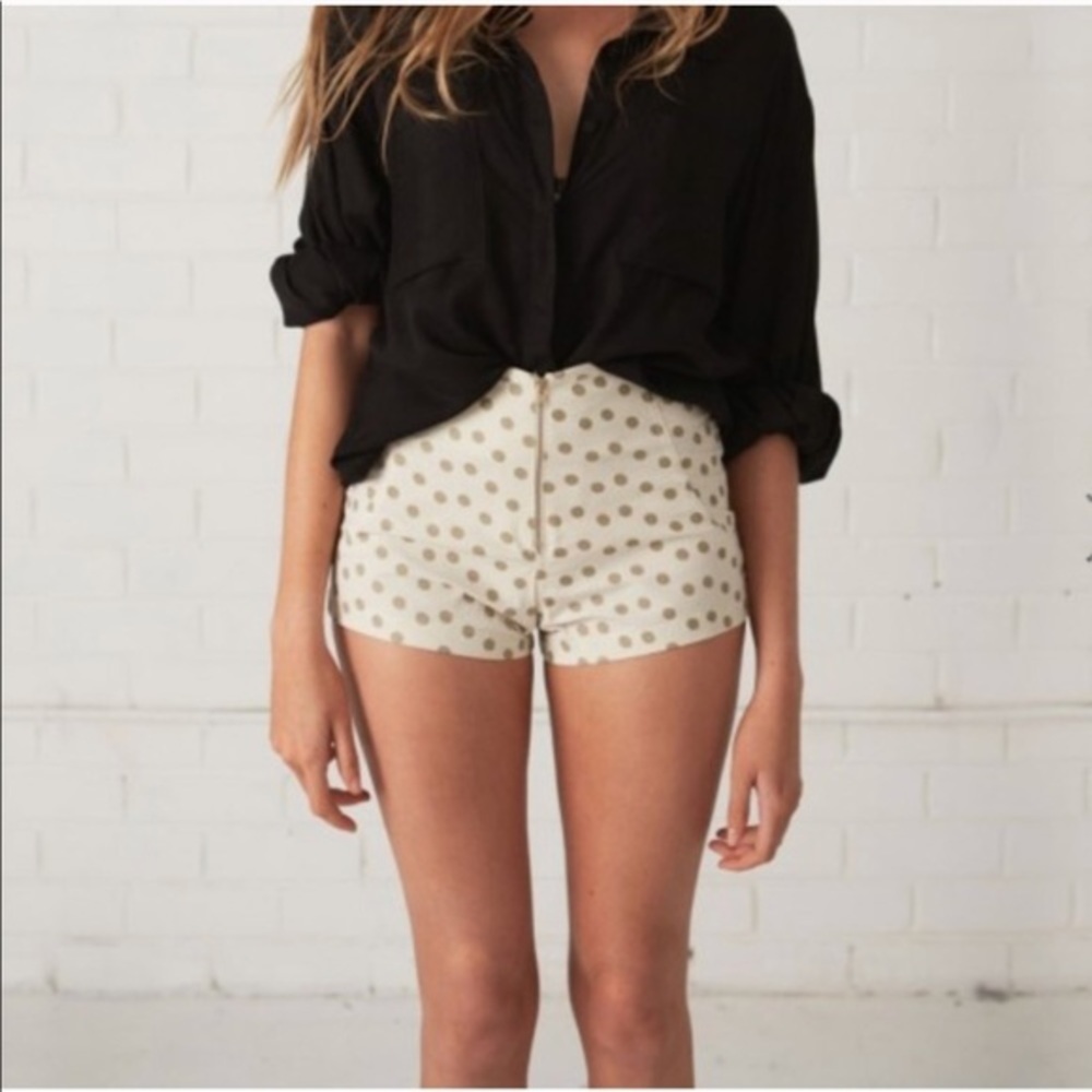 NWT One Teaspoon polka dot high waisted shorts